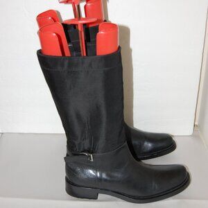 EU39 🔥 Prada Men Western Boots Black Leather Mid Calf Moto English Riding Boots